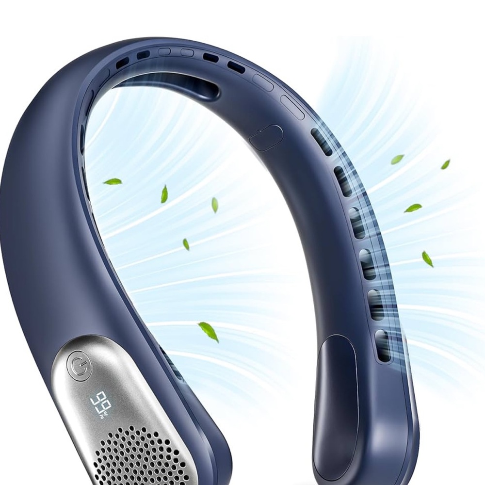 Blue Portable Neck Fan